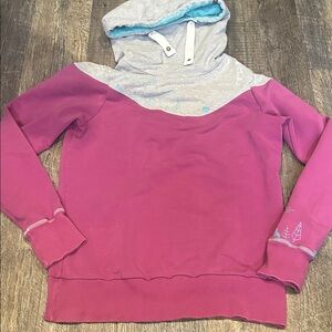 Stylish Pink and Gray Women's Hoodie L
